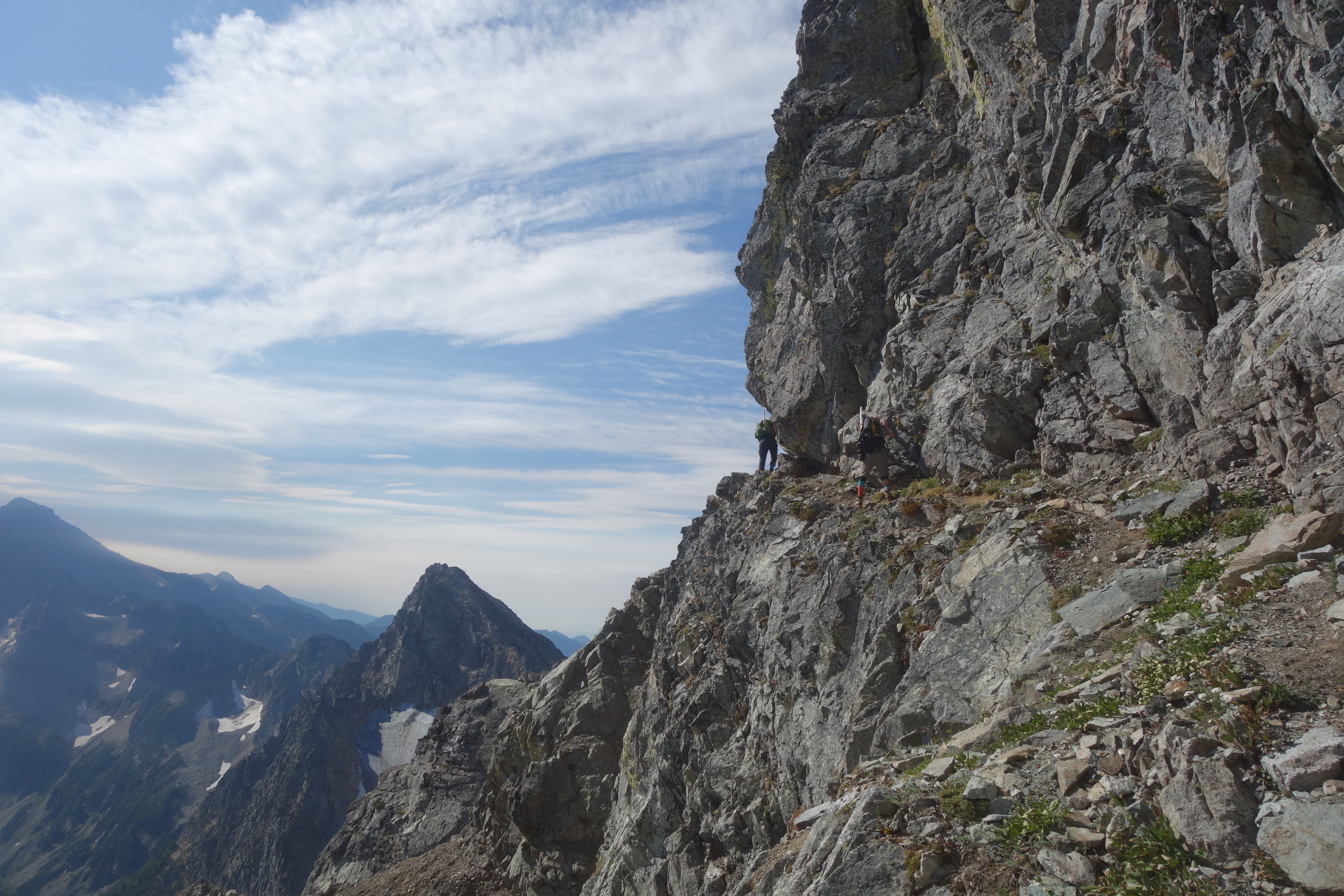 Heading back across the ledge